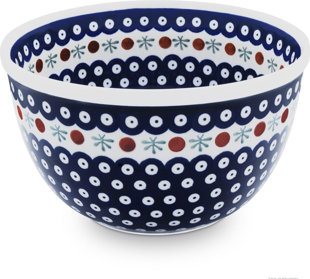 Original Bunzlauer Keramik 2,25 Liter Schüssel Schale Ø20,5 cm besonders hoher Rand Rührschüssel Salatschüssel Beilagenschüssel Obstschale [F...