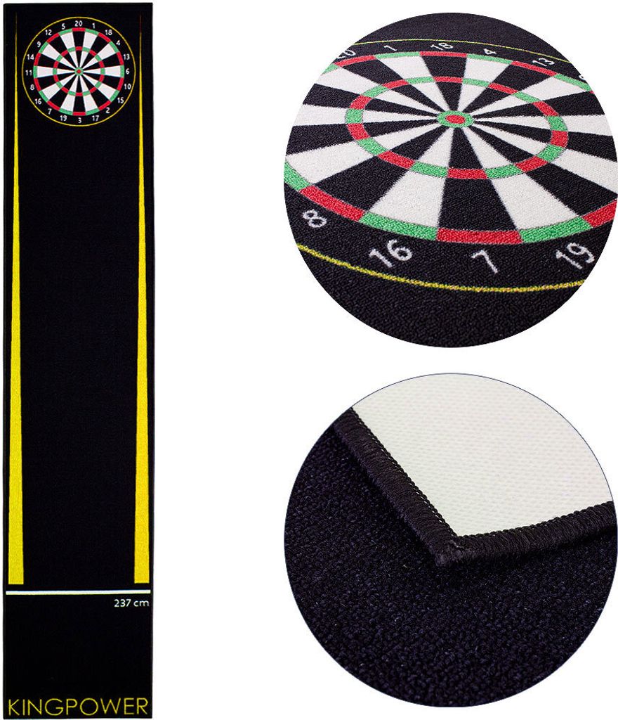 Dart Teppich Matte Gelb Steeldart Dartpfeile Dartboard Zubehör Dartteppich Target Oche Darts Abwurflinie Schutz Gummi Boden Dartscheibe 290 x 60 c...
