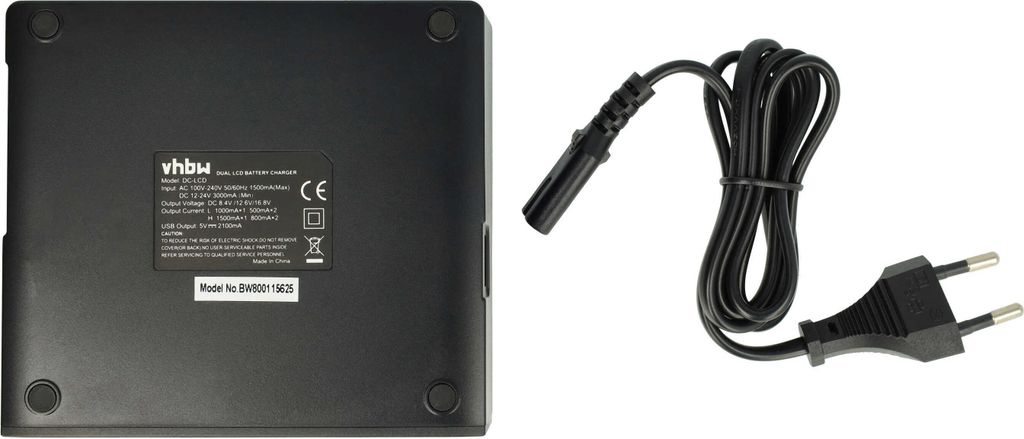 vhbw Dual Ladegerät kompatibel mit Sony ZV-E10 II, ZV-E10M2, ILME-FX2A, ILME-FX3A, ZV-E1, FX2, FX3 Kamera - Ladeschale + Display