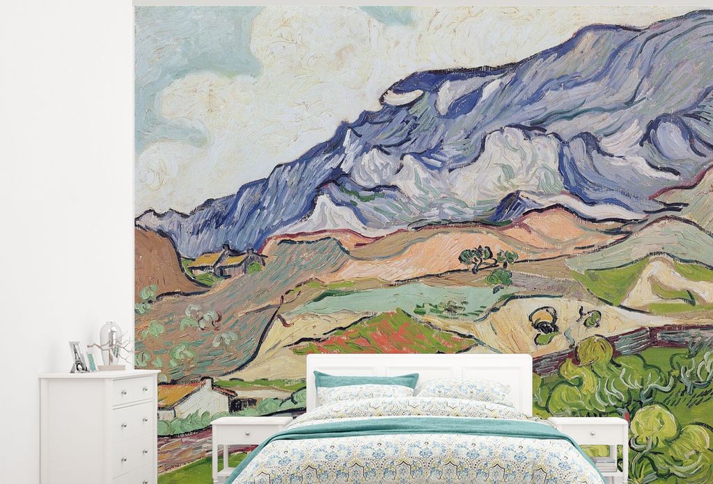 MuchoWow Fototapete für Wohnzimmer oder Schlafzimmer Wandtapete Vinyl Motivtapete Die Alpen - Vincent van Gogh - 300x240 cm - Fototapeten