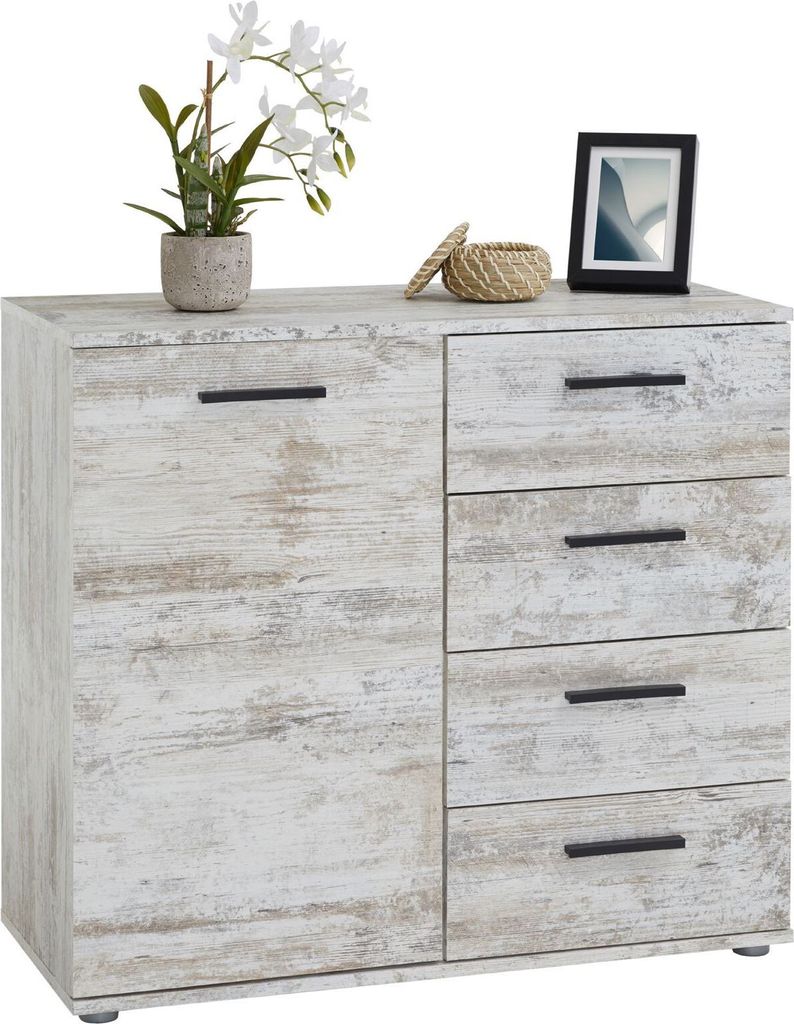 Kommode Sideboard Schrank CHICAGO Shabby Chic, mit Tür und Produktbild 