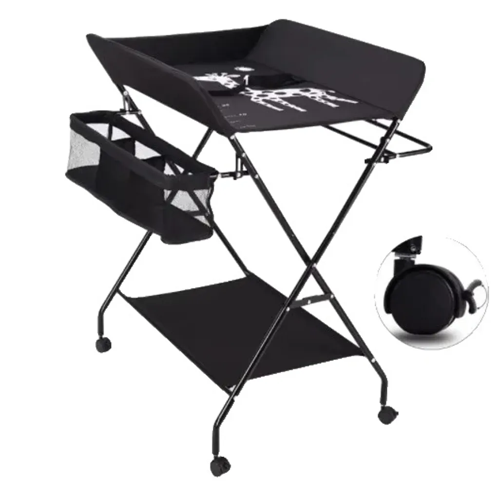 Table à langer ergonomique avec roulettes, modèle pliable ultra léger