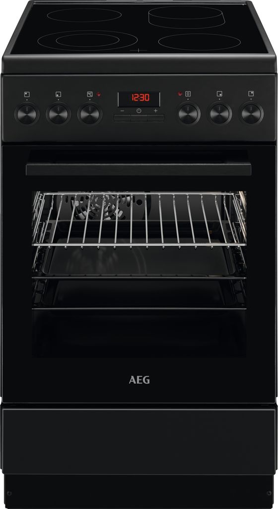 AEG Standherd mit Glaskeramik-Kochfeld / 50cm CCB54482BB Matt Black