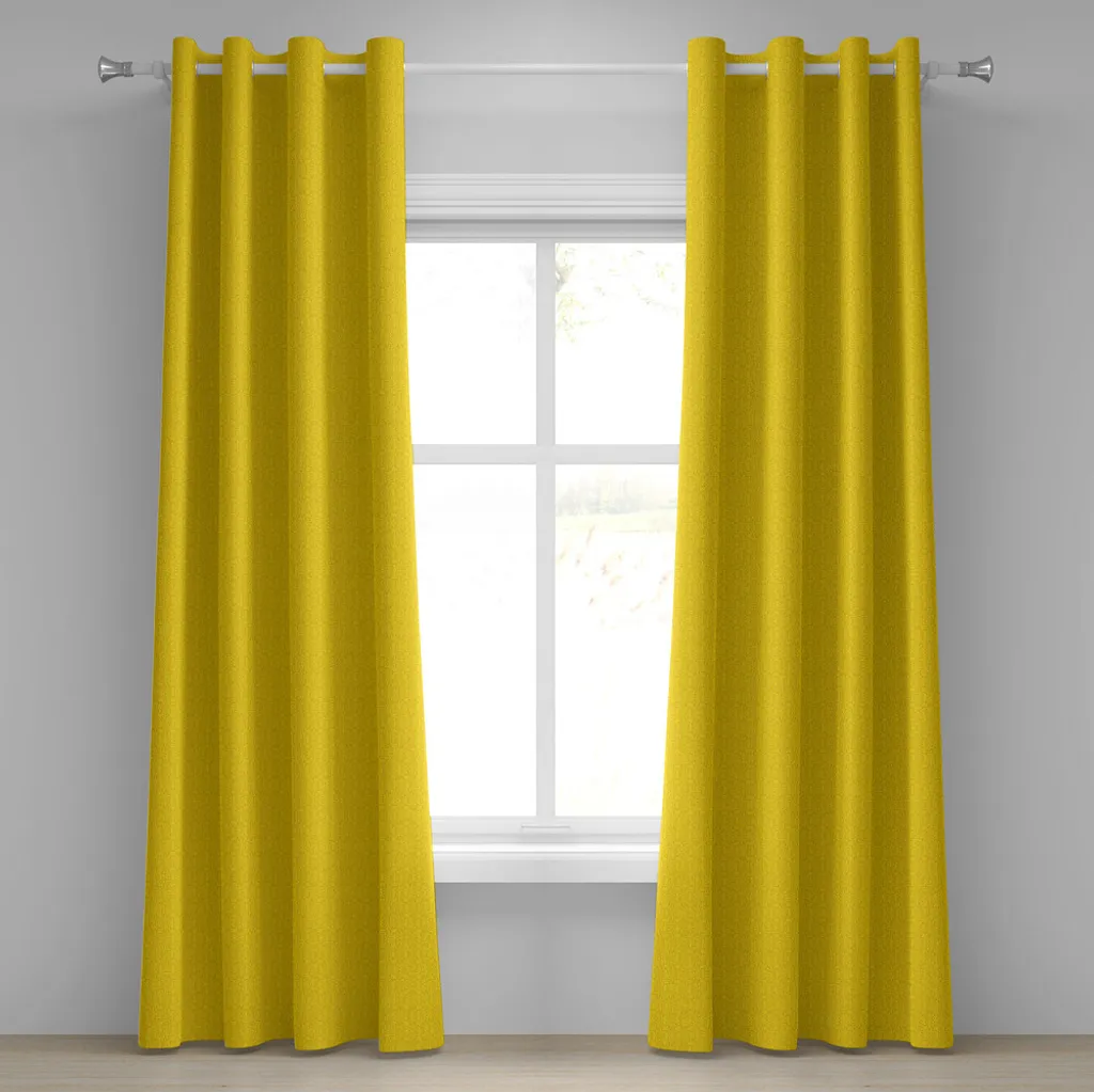 Rideau jaune à motif feuilles de lierre 280x175cm style artistique