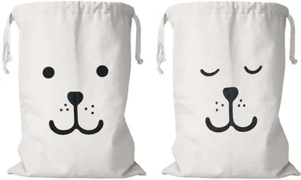 Sacs de lavage en coton respirant motif bière cartoon lot de 3 grands