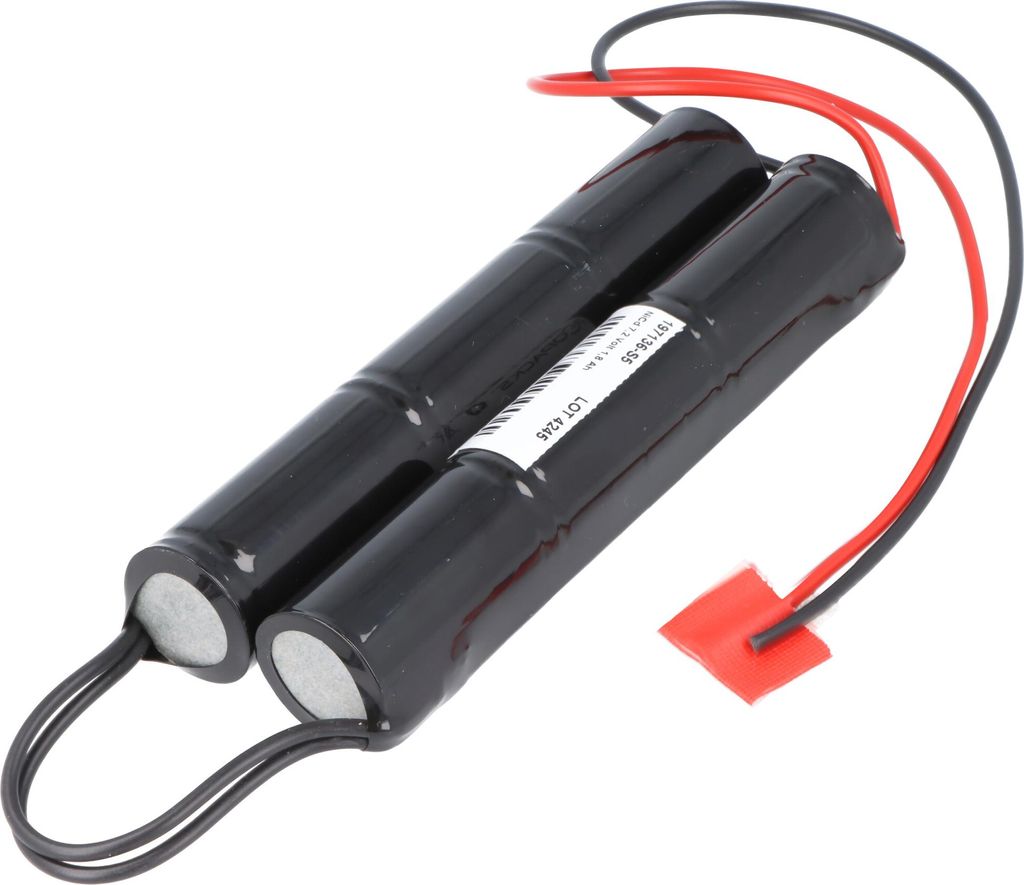 7,2 Volt 1600mAh Akkupack für Not- und Sicherheitsbeleuchtung, 2x3er Stangen mit 10cm Kabelbrücke