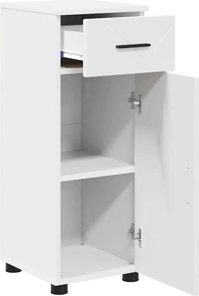 Kleankin Armadietto Bagno Con Specchio, Ripiani E Scaffale Regolabile Montaggio A Parete 60x15x76cm Bianco 93265121