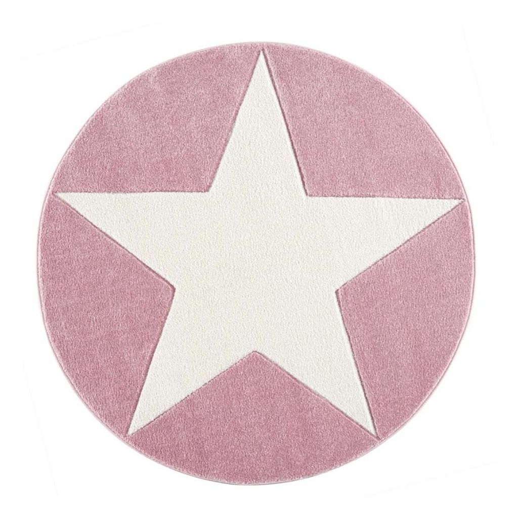 Livone Teppich Ø 133 cm Happy Rugs Star Rosa