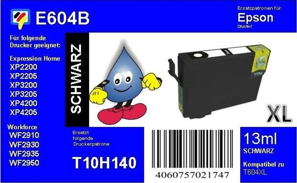 T604XL schwarz TiDis Druckerpatrone mit 13ml Inhalt