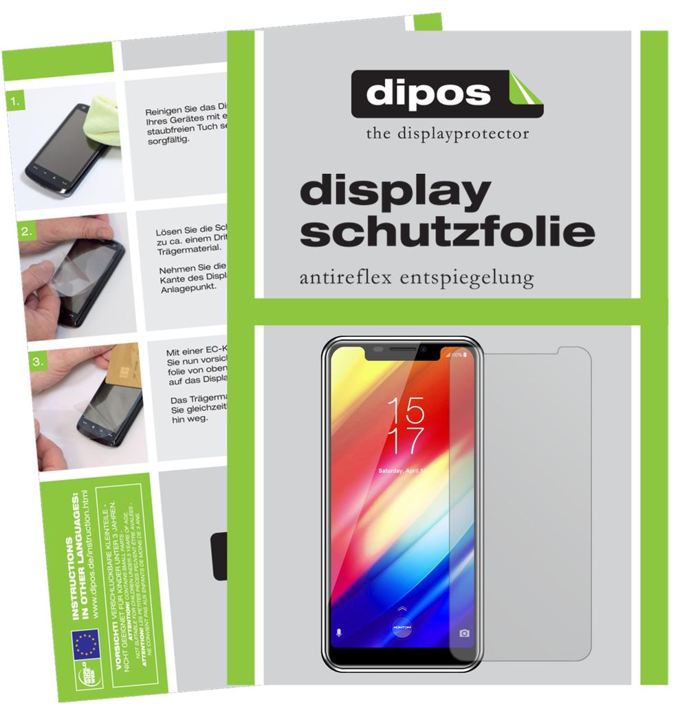 6x Schutzfolie für HomTom H10 matt Displayschutzfolie Folie Display Schutz dipos