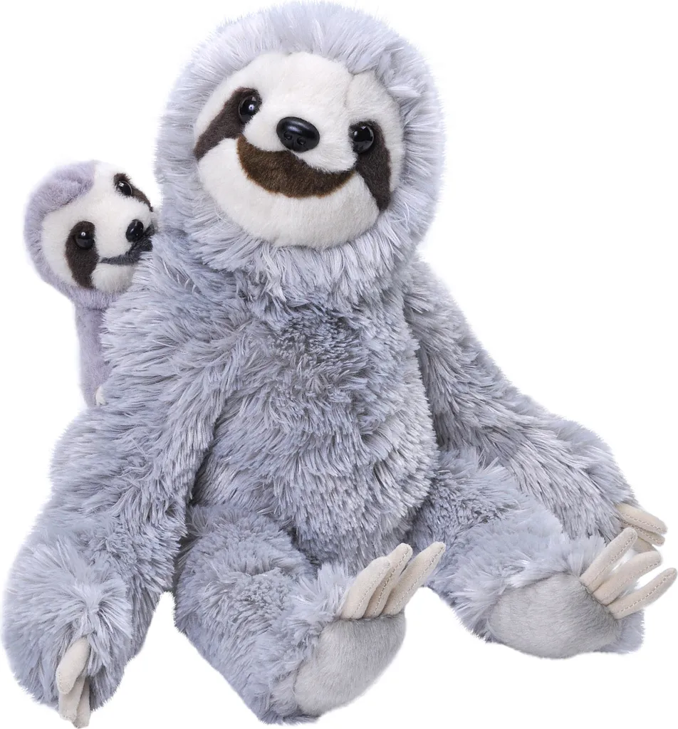 Paresseux en Peluche Ultra Doux - Duo Maman et Bébé Wild Republic 30 cm