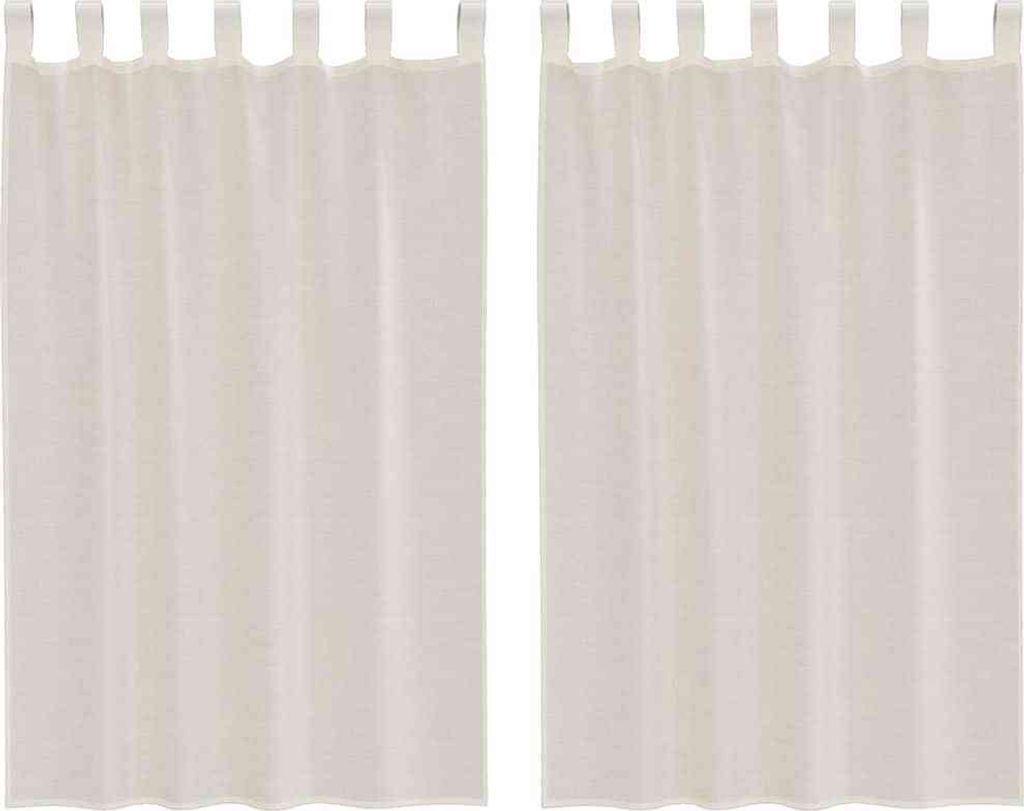 vidaXL Voile Vorhänge mit Lasche 2 Stk. Creme