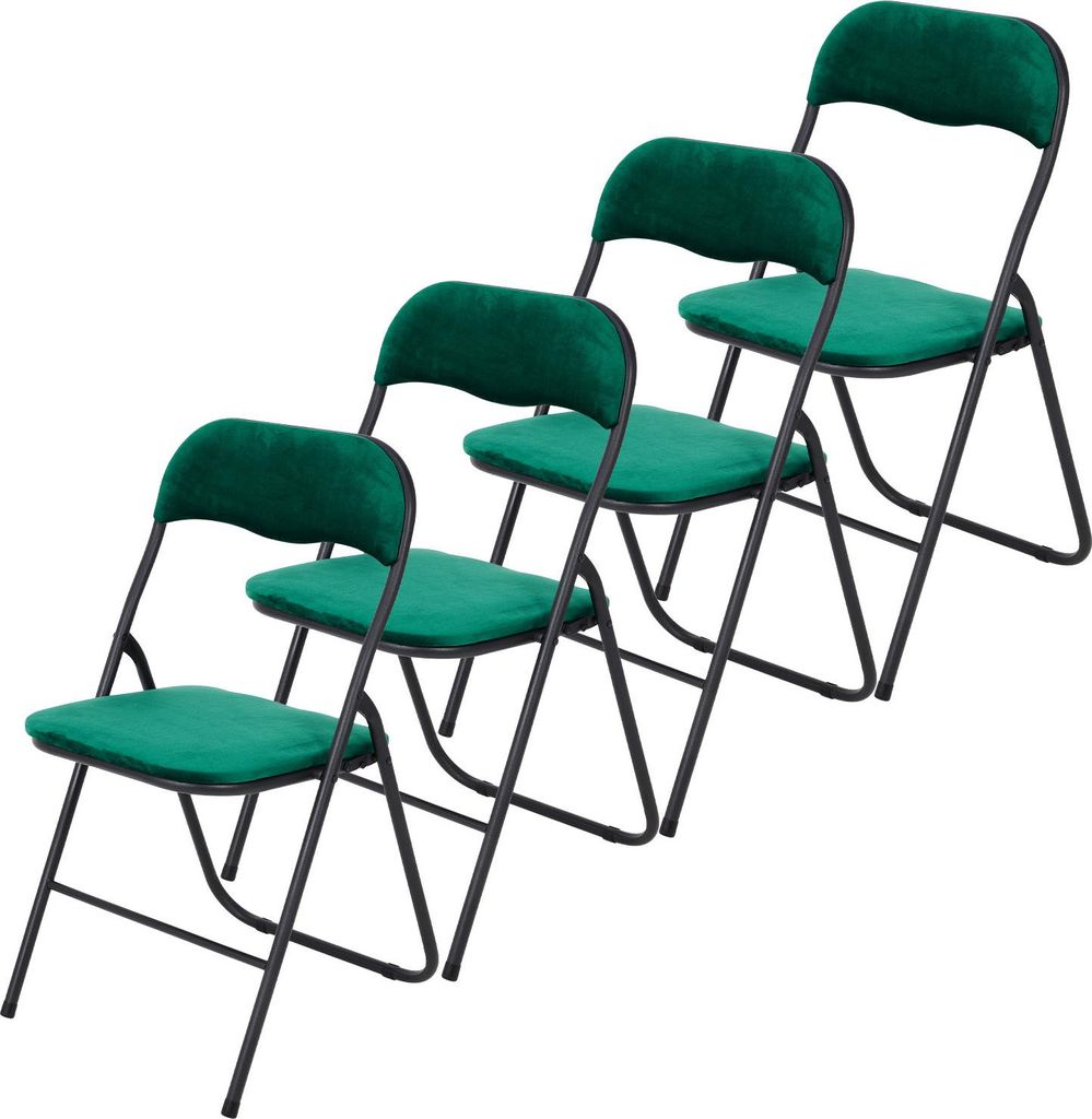 Infinity Goods Klappstühle – 4er-Set – Klappstühle – Samt – Produktbild 