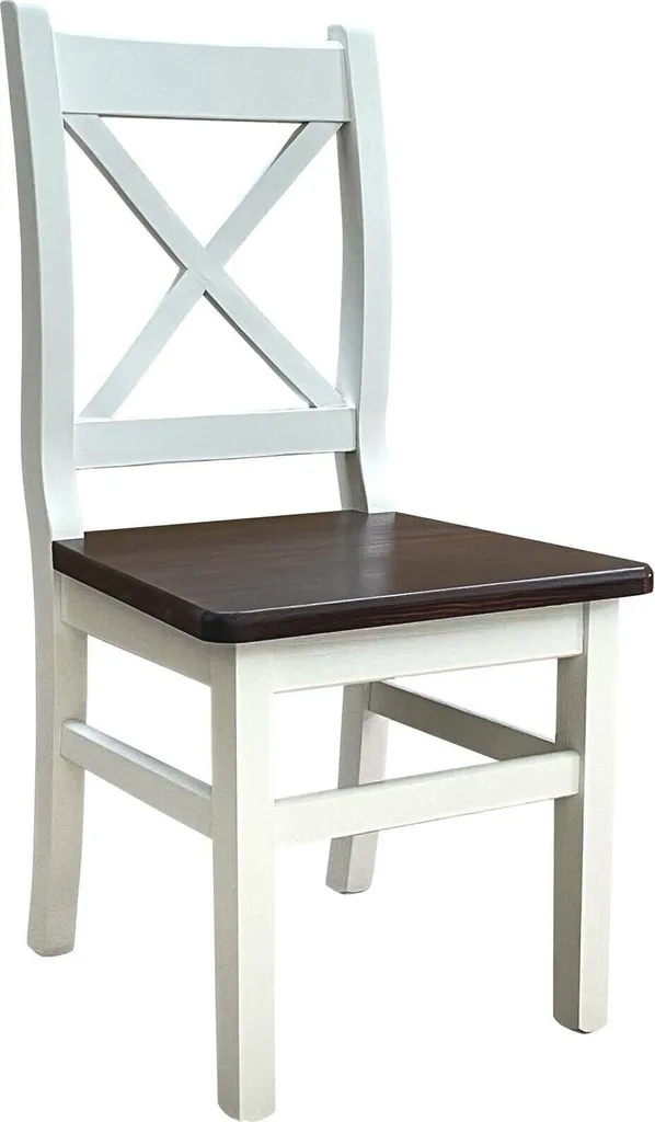 Sedia a Croce Bianca II in Legno Massiccio | Seduta Noce | Offerta