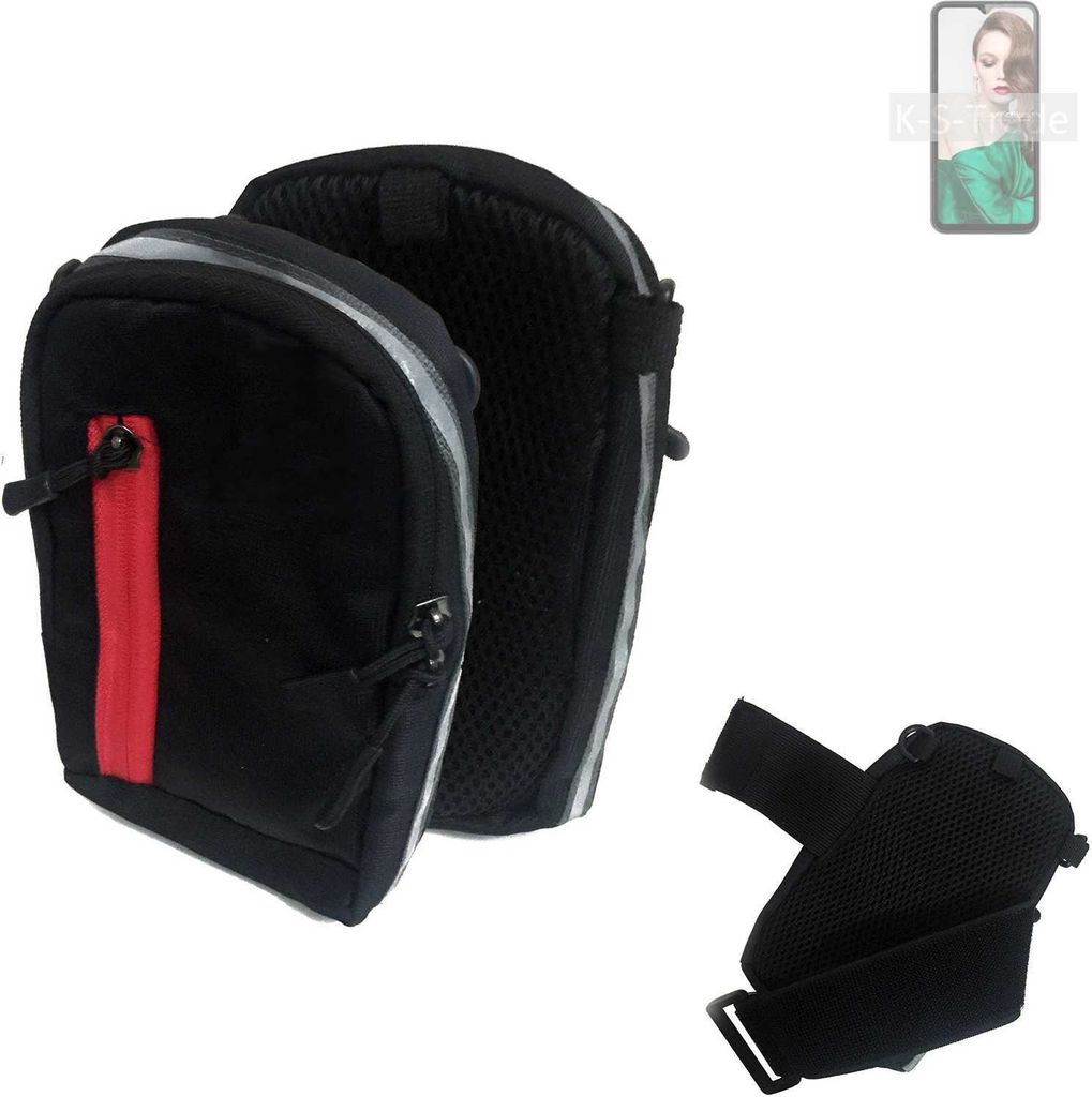 K-S-Trade Outdoor Gürteltasche Holster Umhängetasche kompatibel mit Oukitel C31 schwarz Handy Tasche Case travelbag Schutz Hülle Handy Hülle