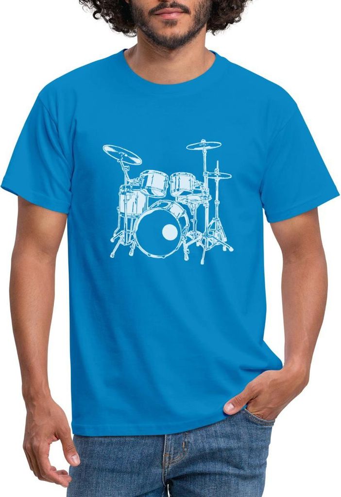 Spreadshirt Schlagzeug Drummer Rock Musik Männer T-Shirt, XL, Royalblau
