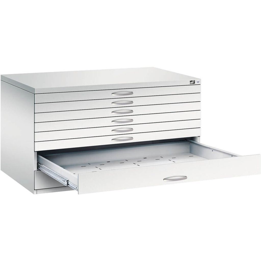 CP 7200 Planschrank lichtgrau 8 Schubladen 135,0 x 96,0 x 76,0 cm