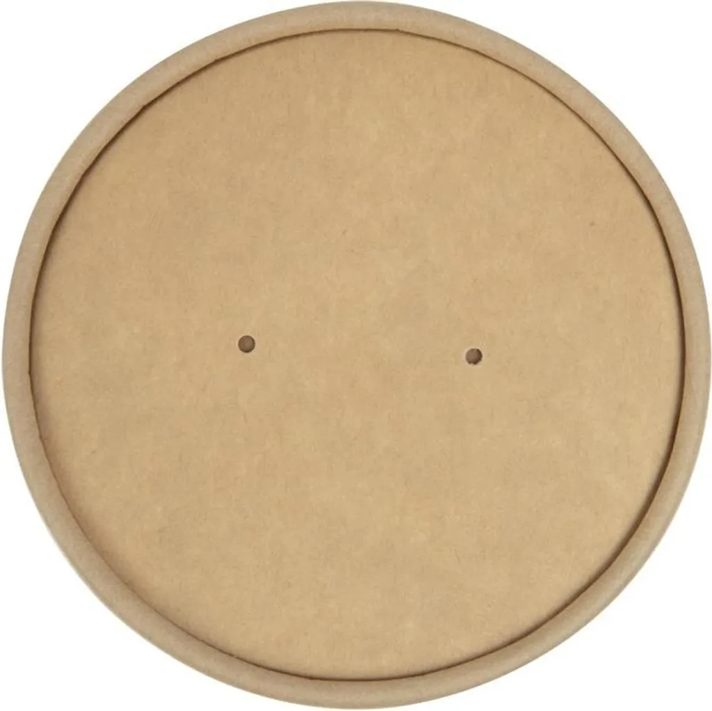 Couvercle papier kraft micro-ondable pour pot à soupe 450 ml - Lot de 500 - 2