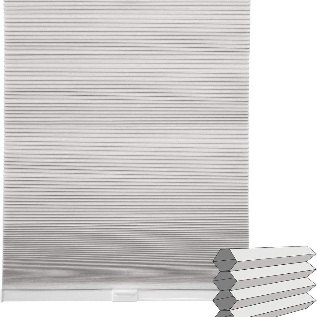 Victoria M. Wabenplissee, verdunkelnd, 110 x 130 cm, weiß Thermo lichtundurchlässig, hitzereflektierend, schallabsorbierend, energiesparend, kür...