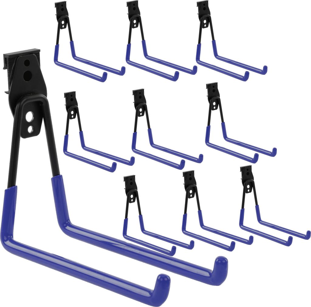 Set 10 Stck. Werkzeugwand Haken von BOTLE, Werkzeughaken, für Elektrowerkzeuge, Geradeförmig 19cm, stabil mit PVC-Ummantelung, für Garage, Schup...