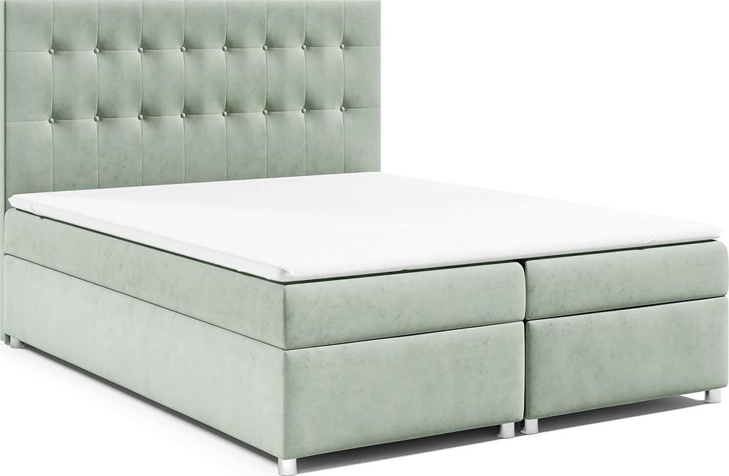 Best for Home Boxspringbett mit Bettkasten Trinity K-6 Bonellfederkern inkl. Topper, mit Lieferung, Aufbau & Entsorgung 200x200-Mintgrün