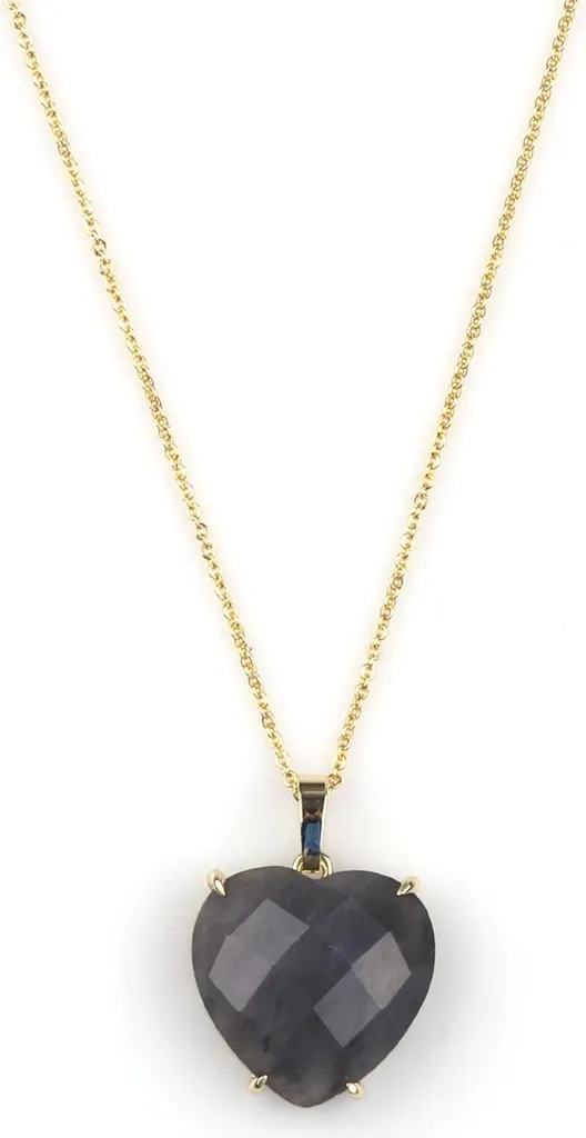 Pendentif Cœur Quartz Nuageux - Collier Naturel Anti-Stress 2x2.8 cm
