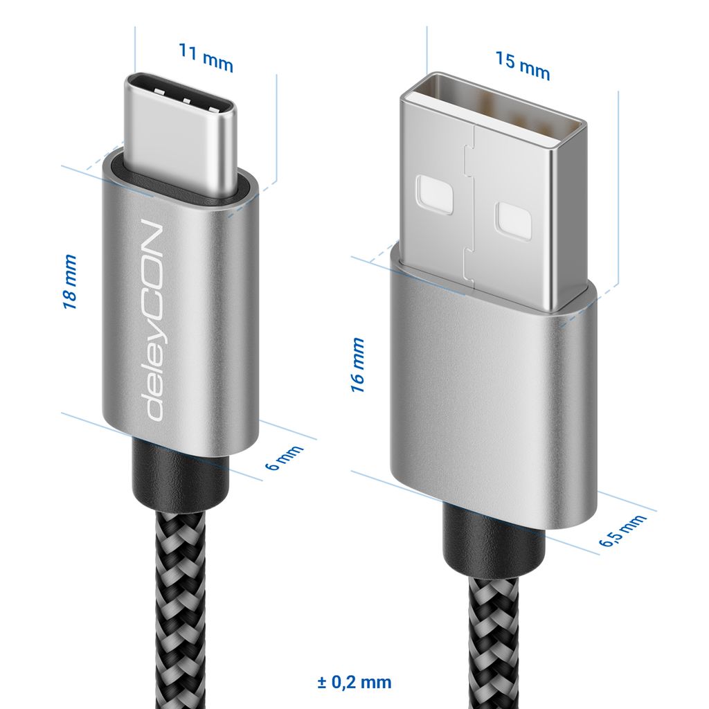 0,5m USB C Kabel Ladekabel Datenkabel USB-C Handy Smartphone Tablet USB3.1 Kabel 