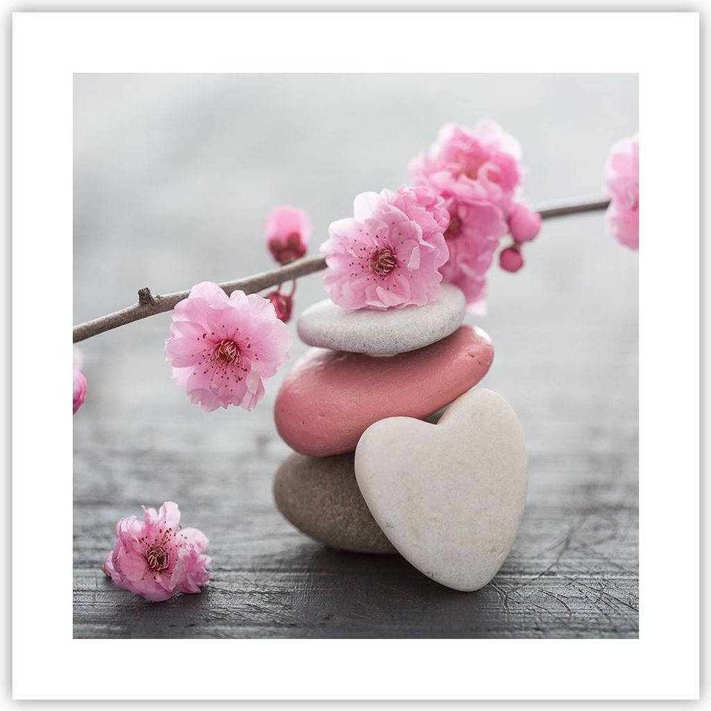 Poster - Poster ohne Rahmen - Yoga weiblich Blume Gesundheit - 40x40 cm - Wand Bild - Wanddeko - Wandbilder - Kunstposter - Wandposter - Bilder - K...