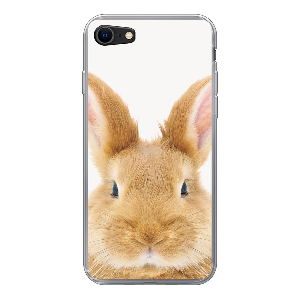MuchoWow Handyhülle Schutzhülle Hülle für iPhone SE 2020 Kinder - Kaninchen - Kind - Mädchen - Jungen Silikon Softcase Handy Hülle - Karten...