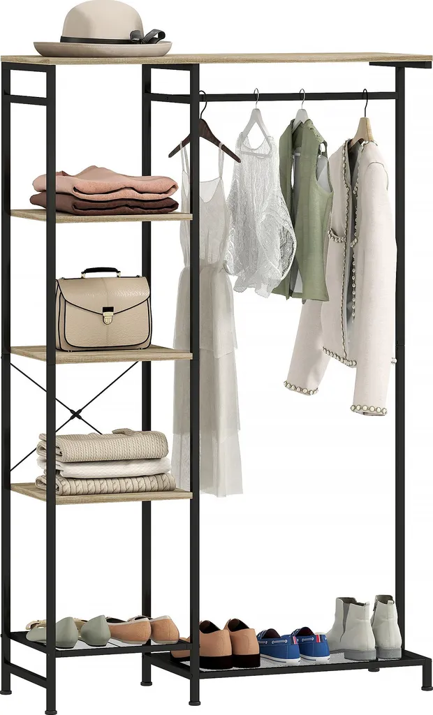 Porte-vêtements HOMCOM vestiaire d'entrée avec étagère à chaussures