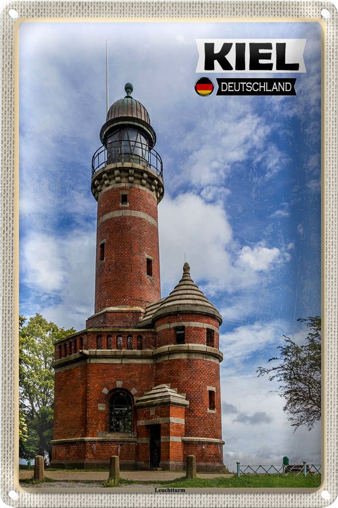 Blechschild Städte Kiel Leuchtturm Architektur 40x30cm