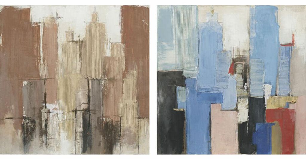 Bild dkd home decor 100 x 2,4 x 100 cm modern abstrakt (2 Stück)