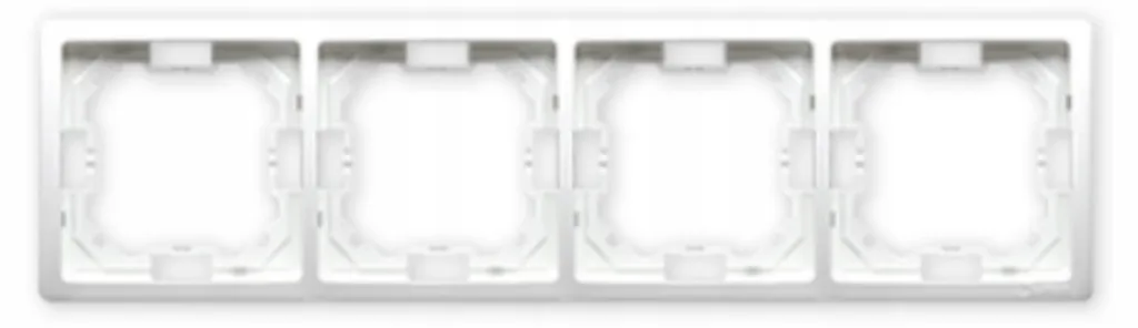 Plaque quadruple Simon Basic blanc cadre de finition pour prise
