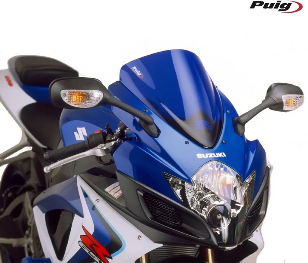 Bulle Racing PUIG 4055A Double Courbure Suzuki GSX-R600 Teinte Bleue