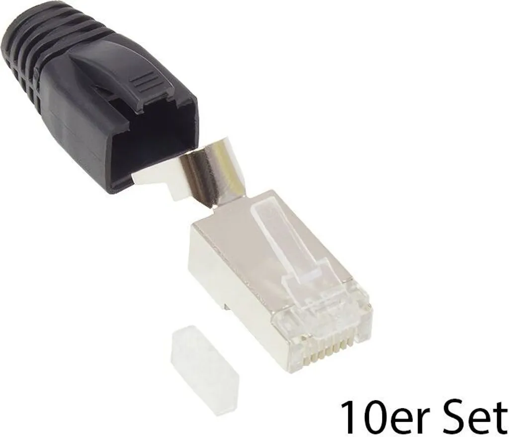 Connecteur RJ45 Cat.6A contre les interférences - Lot de 10 fiches noir