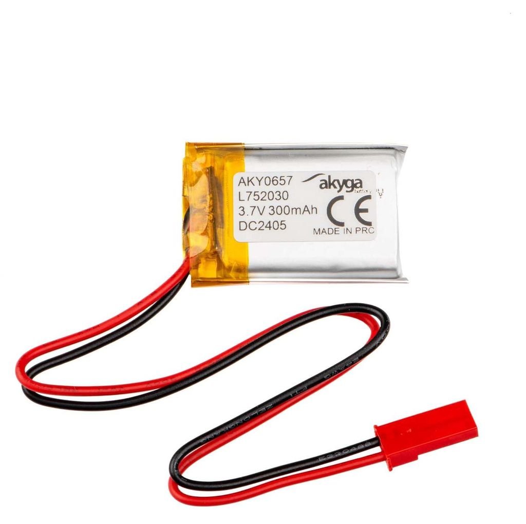3.7V 400mAh Batterie Akku LP403035 Lithium Polymer Akyga AKY0386 Li-Po Akku PCM JST 2-Polig Anschluss 2,54 15cm