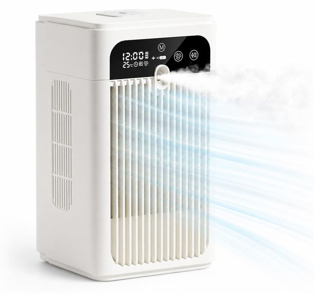 Mini Luftkühler 3-in-1, 30000mAh, 500ml Tank, 20dB leise, Produktbild 
