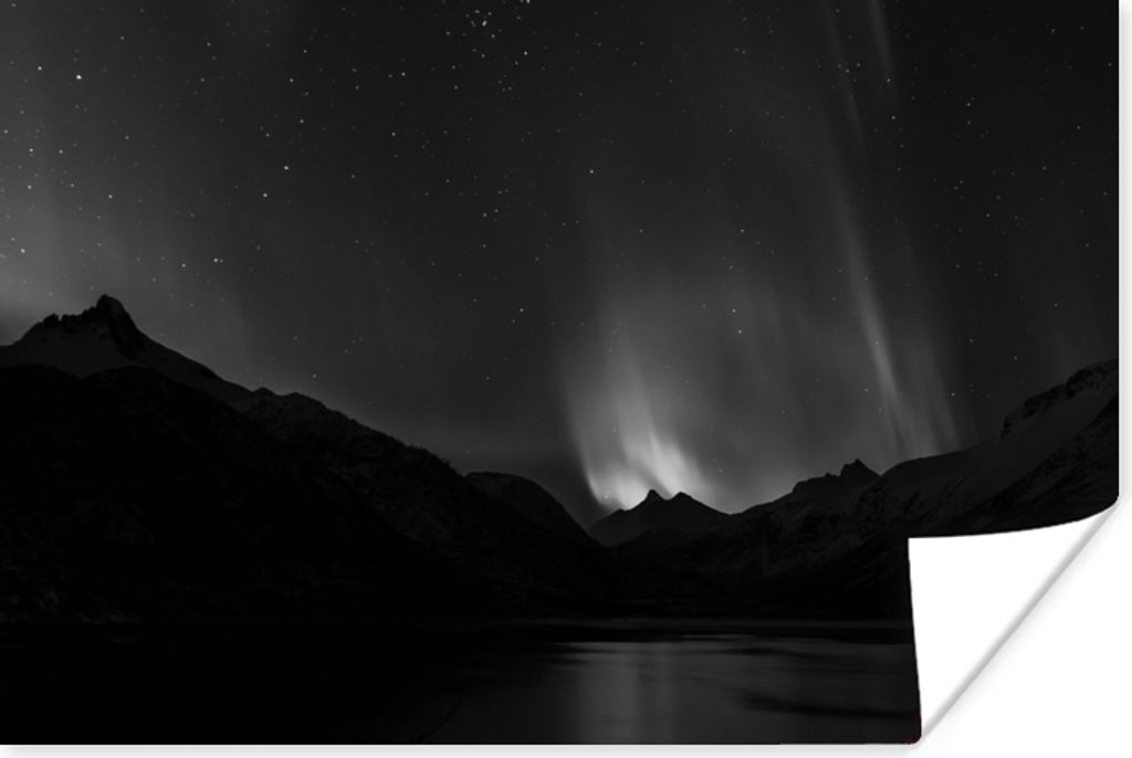MuchoWow Poster Berge - Nordlichter - Weltraum 180x120 cm - Fotoplakat