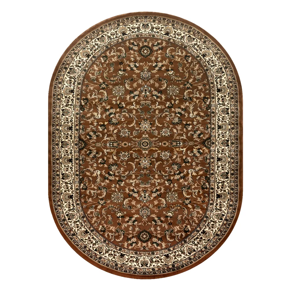 Tapis Ovale 100x180 cm Marron Royal ADR - Solution Déco Sol Durable - 2