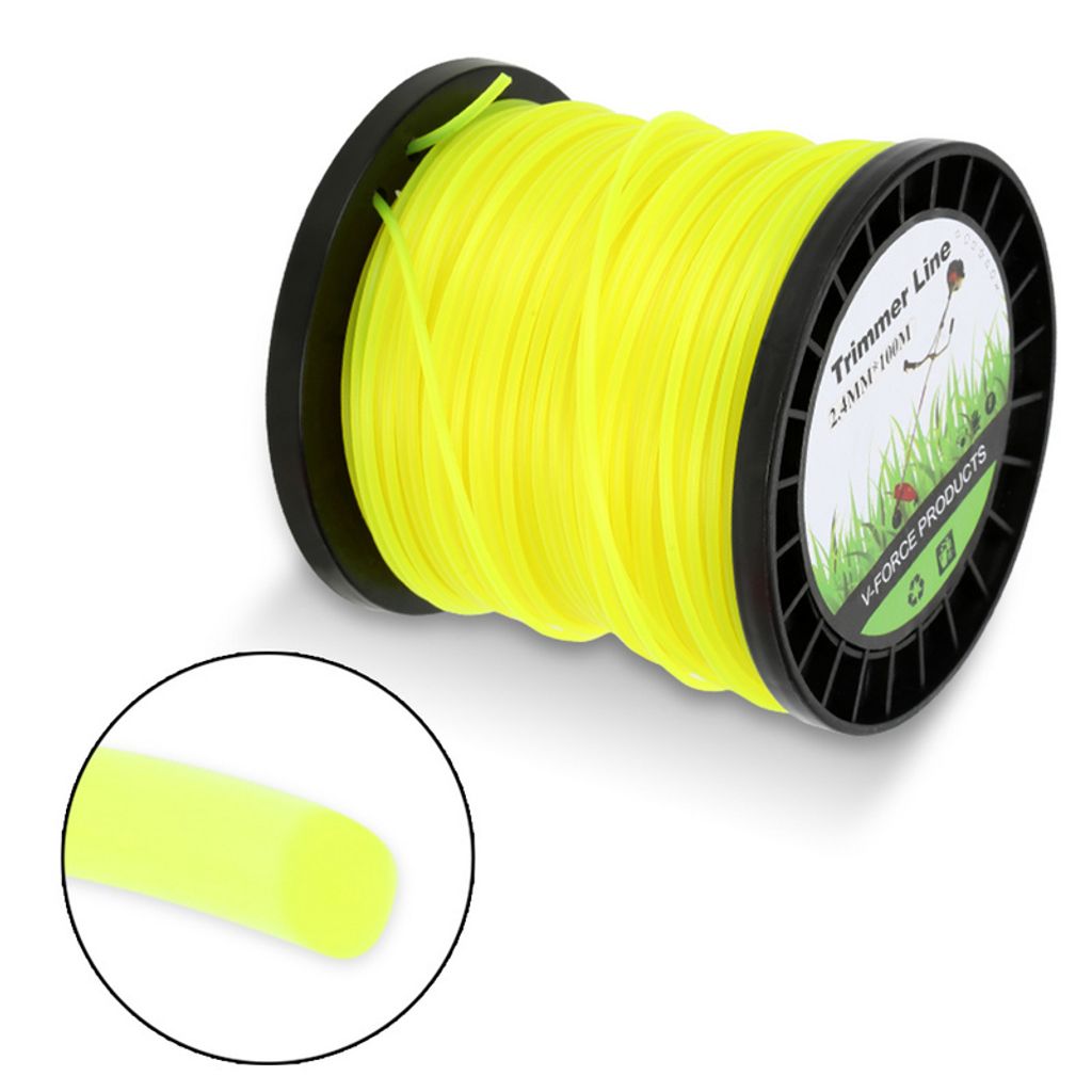 Bettizia Mähfaden Nylon 2.4mm 100M Rund Faden Trimmerfaden Gelb