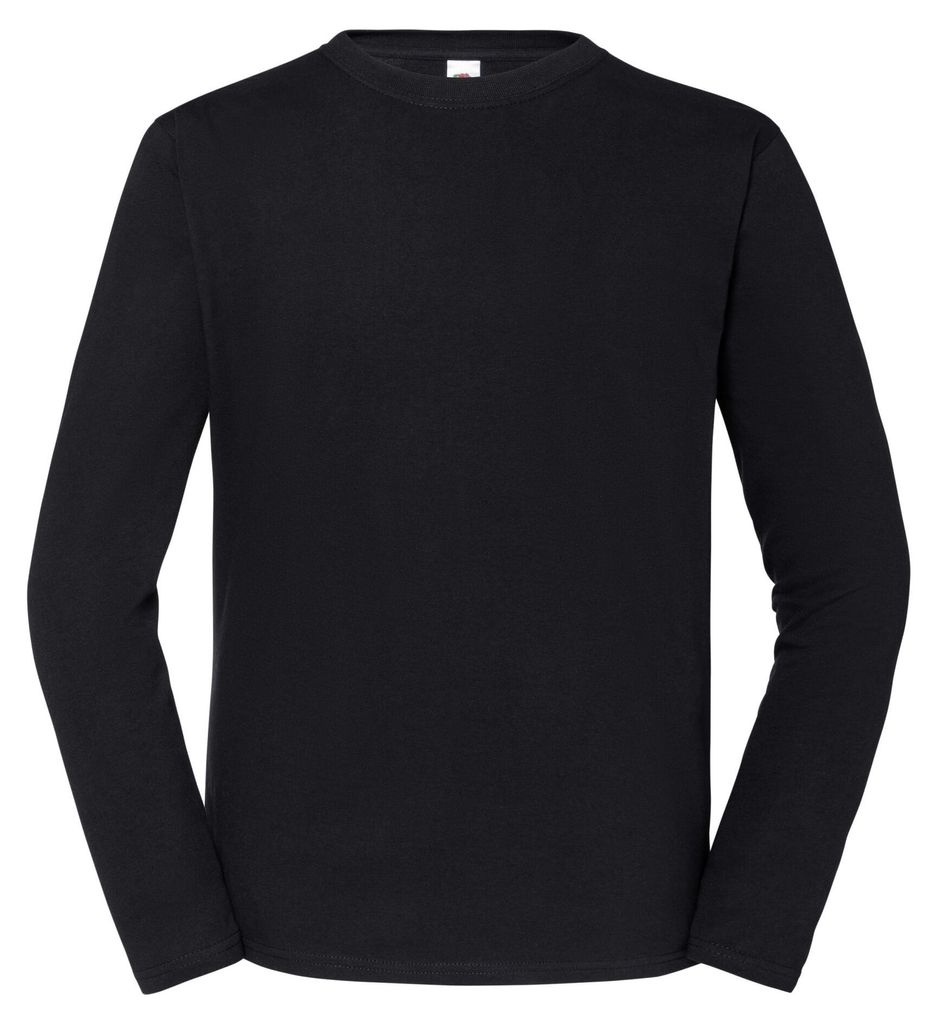 Fruit of the Loom - "Iconic 195" T-Shirt für Herren/Damen Uni Langärmlig LT2316 (4XL) (Schwarz)