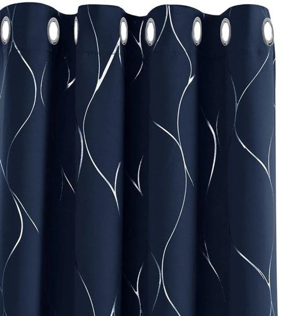 Rideau de nuit bleu marine 132 x 138 cm idéal pour chambre et salon calme