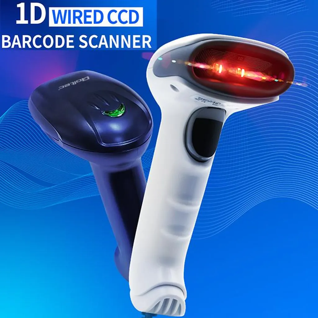 Lecteur Code-barres CCD USB Qoltec Haute Précision - Modèle Blanc 1D