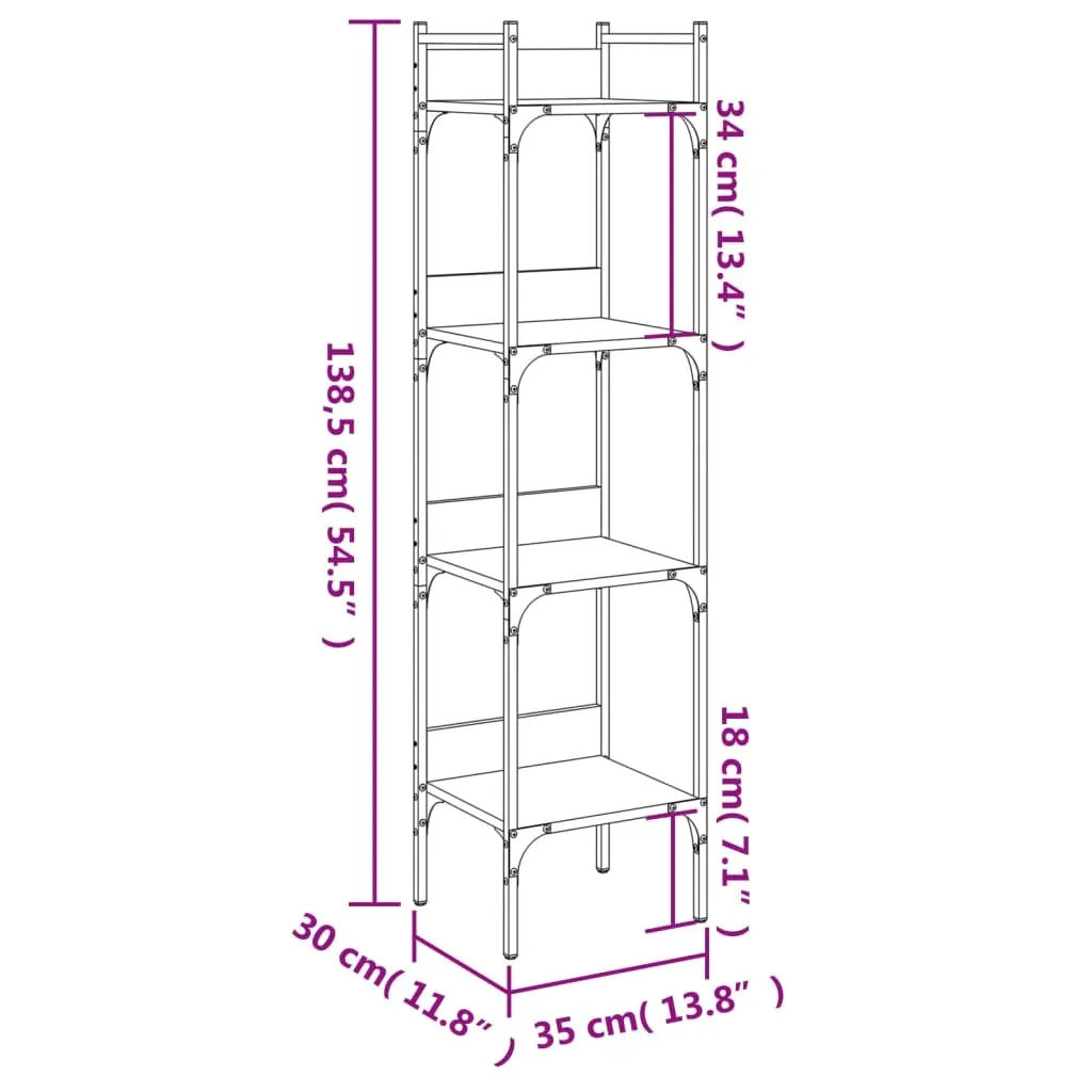 GIANTEX Scaffale A 4 Livelli Industriale – Libreria In Metallo E Legno 56x34x138 Cm – Ripiano Per Piante, Cucina, Soggiorno - 3