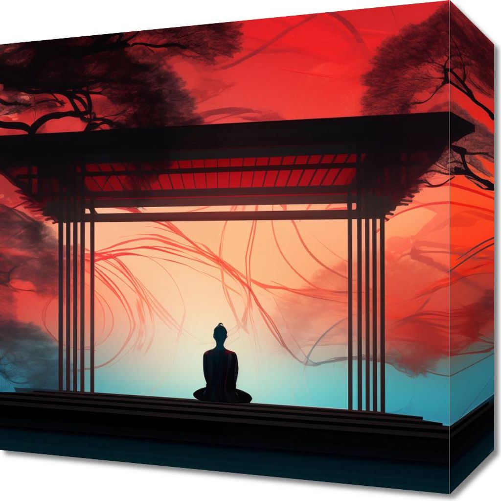 Bild 30x30cm Meditation in der Lotushaltung