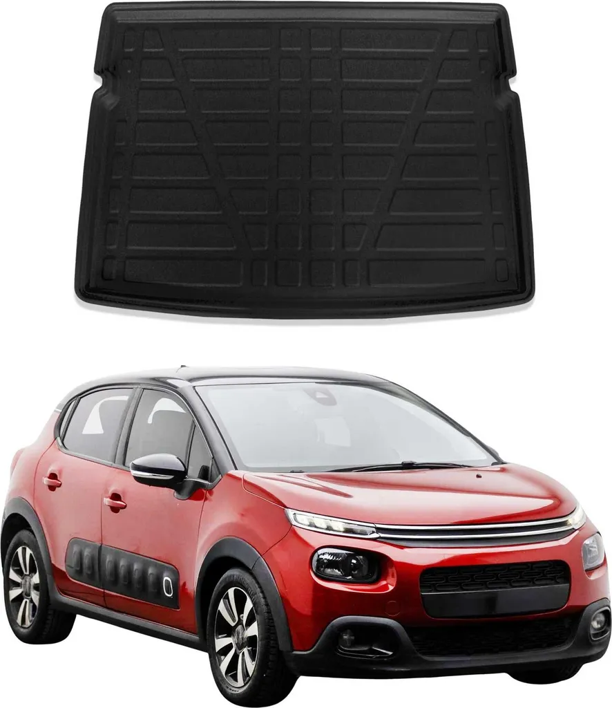 Vaschetta di raccolta per Citroen C3 2016-2024 5 porte in gomma a bordo alto