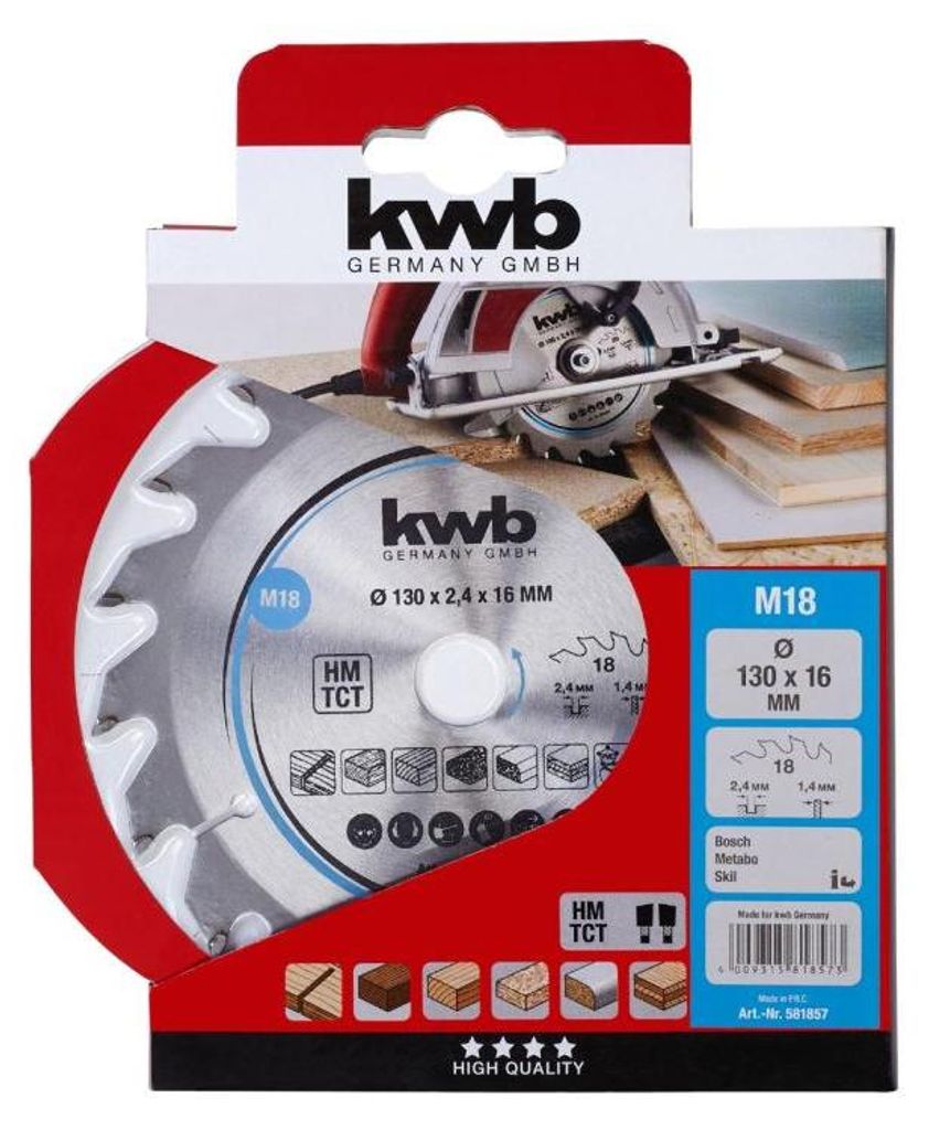 Cirkelzaagblad hm 130x16 18m I KWB Productafbeelding 