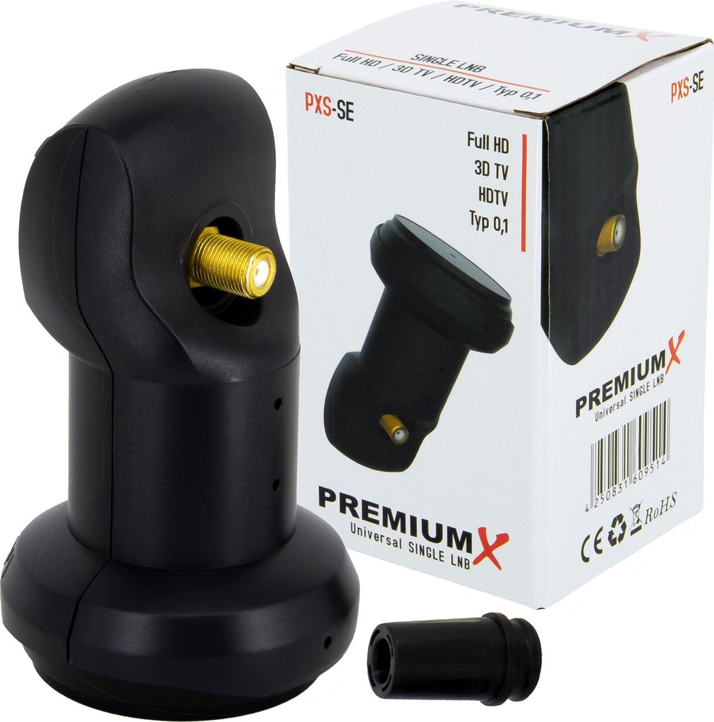 PremiumX Single LNB PXS-SE Black Edition SAT TV DVB-S2 HD 4K 8K