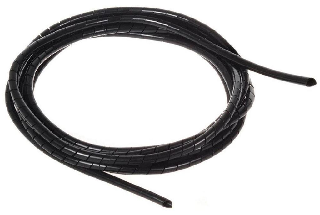 Spiraalslang voor kabels, 3 meter, zwart, 5 x 6 mm – Productafbeelding 
