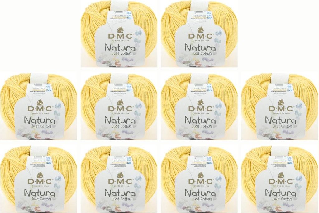 10x DMC Natura Just Baumwolle – mattes, weiches Garn aus 100 % gekämmter Baumwolle, 302, (Farbe N16)
